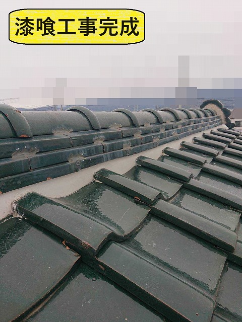 甲府市の日本瓦の漆喰工事で屋根の寿命を伸ばし瓦の飛散防止へ